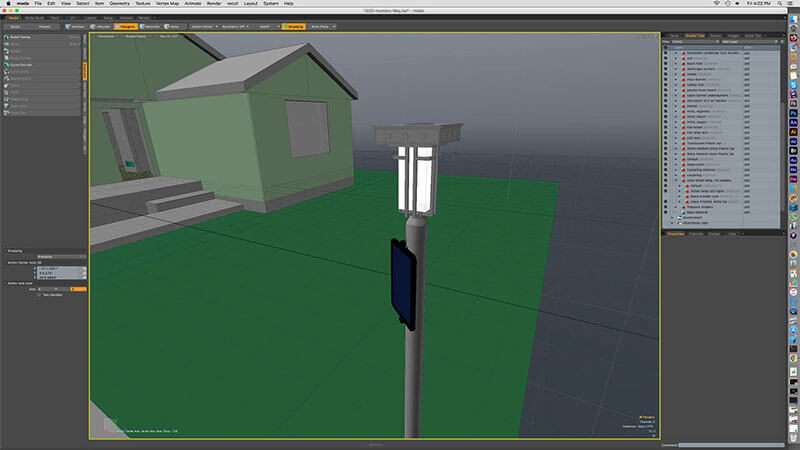 solar powered street lamp, 3D model