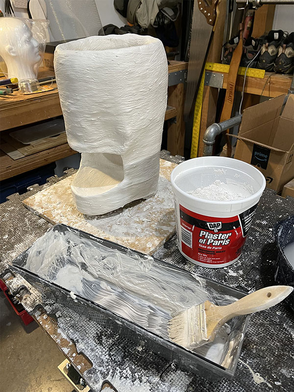 plaster placed on top of armature / frame